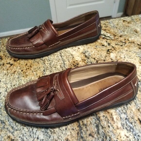 Johnston & Murphy Brown Fowler Kiltie Tassel Leather Loafers 25-8334 Men's Sz 9M - Picture 4 of 12